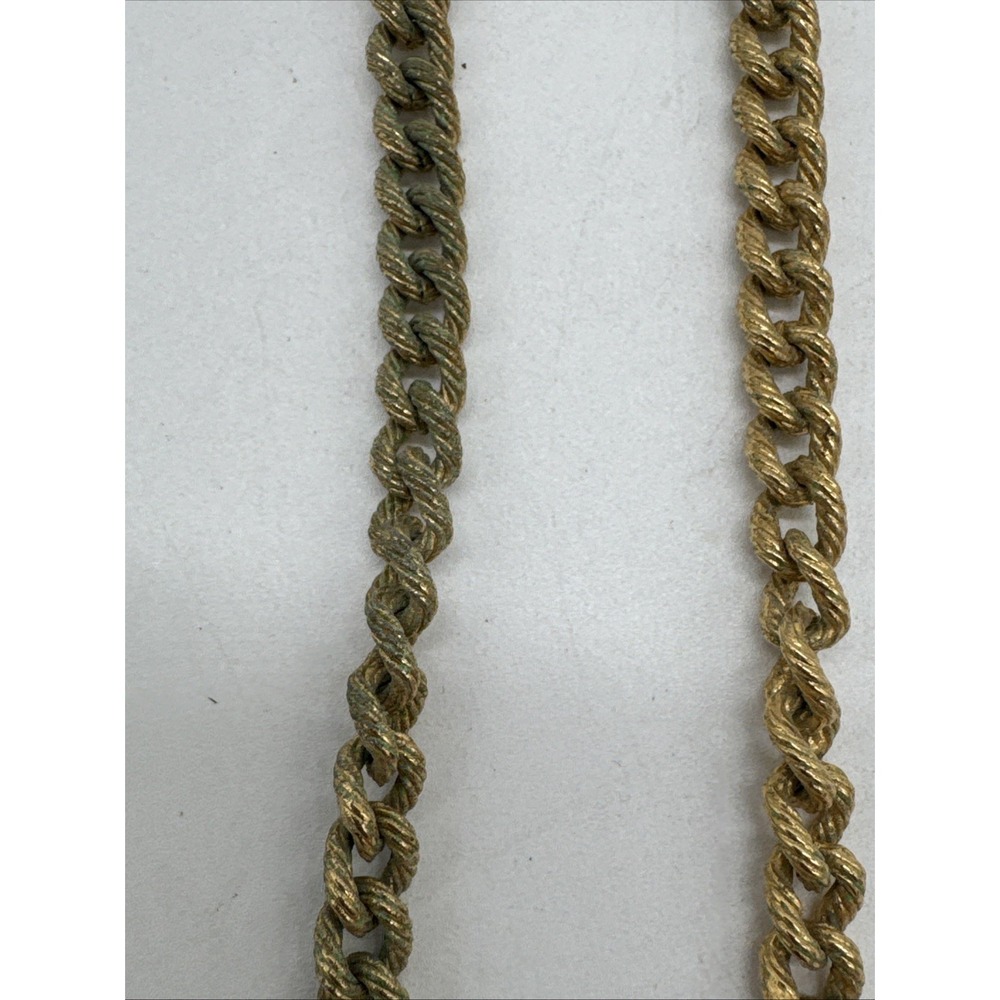 Vintage Signed Napier Chunky Nautical  Motif Beige Enamel Pendant Chain Necklace - Picture 9 of 9